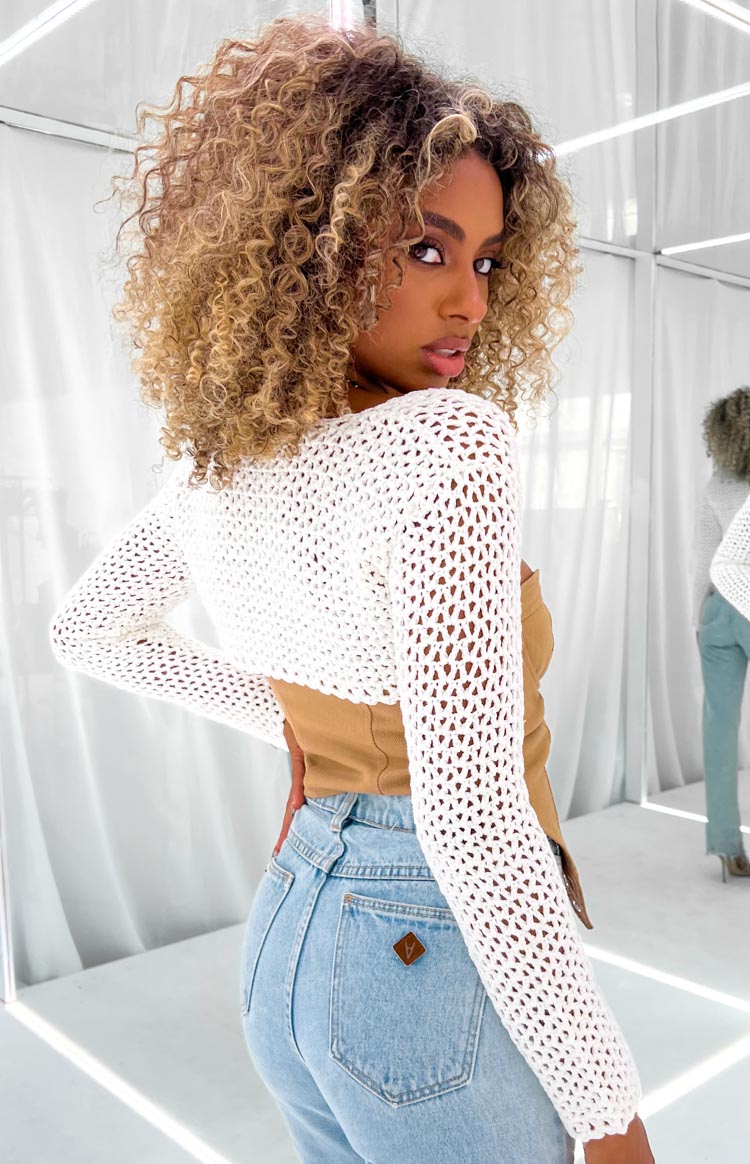 Jubel White Crochet Bolero