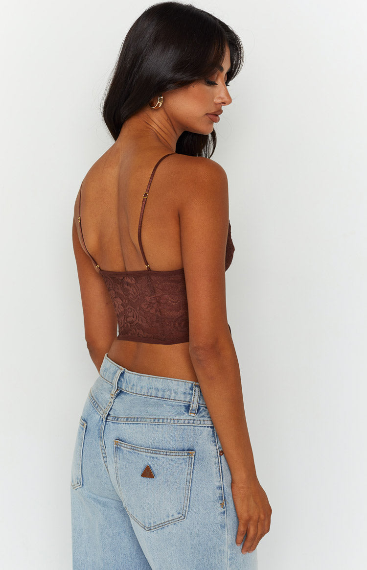 Beckster Brown Garter Corset Top
