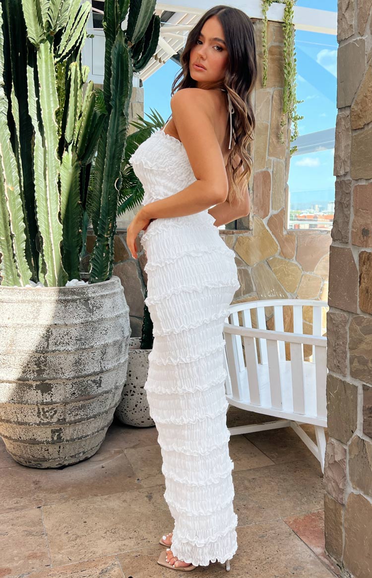 Shake it Off White Chiffon Midi Skirt