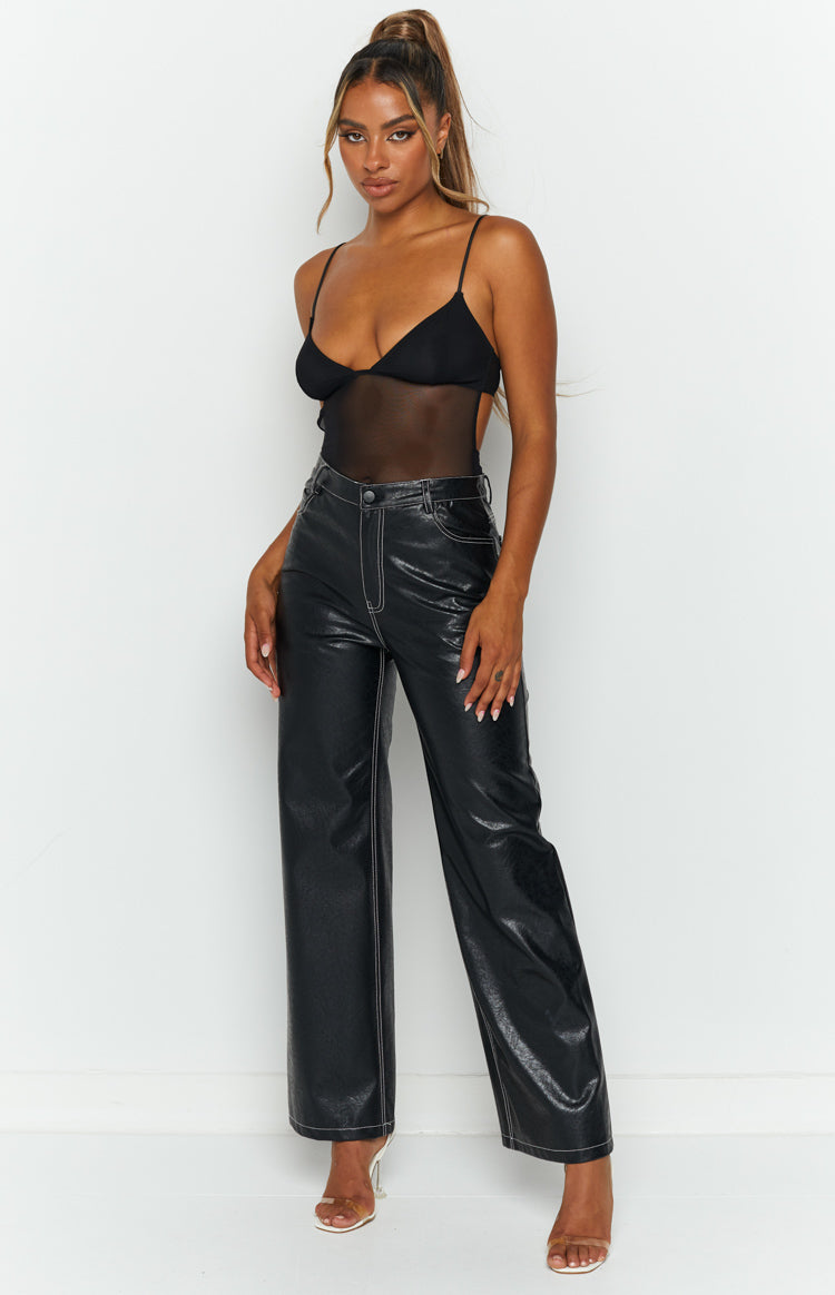 Eddie Black Mesh Bodysuit