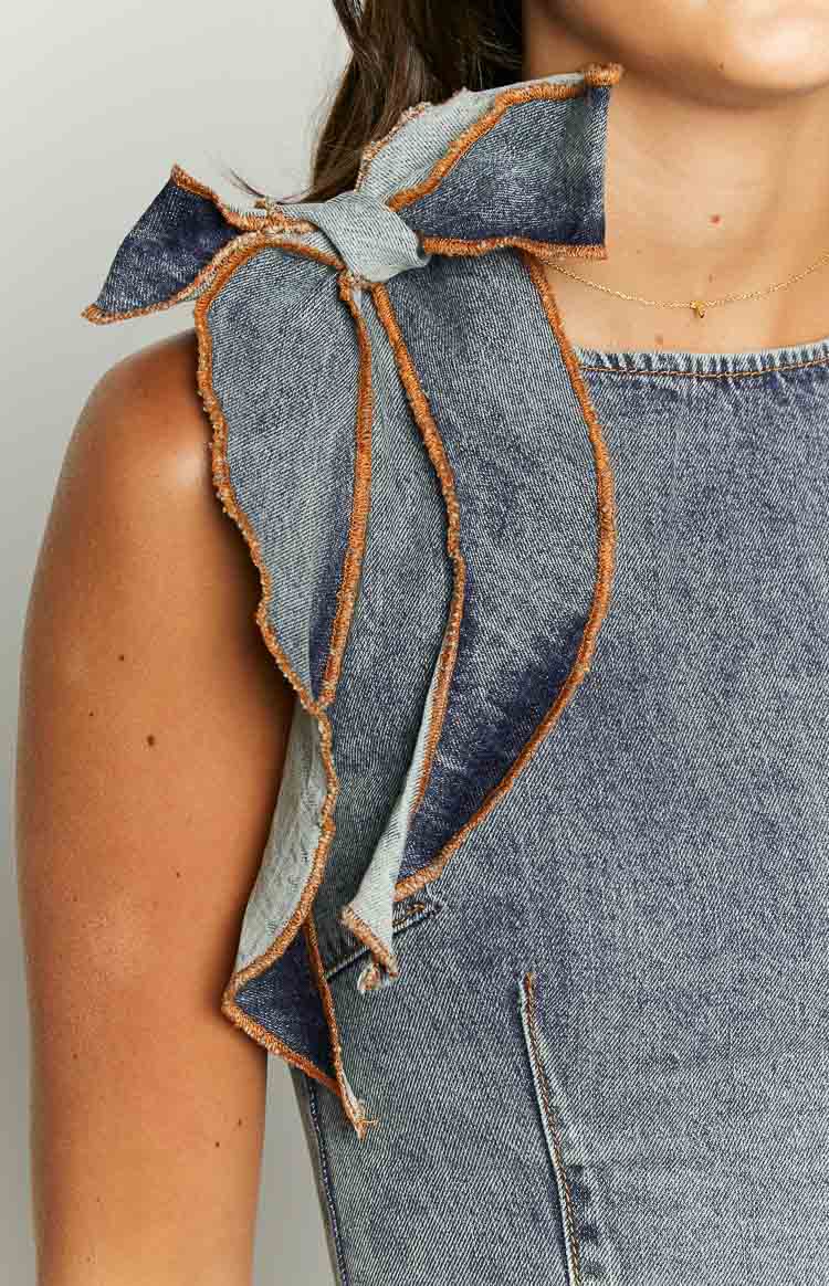 Lioness Rendezvous Faded Denim Top