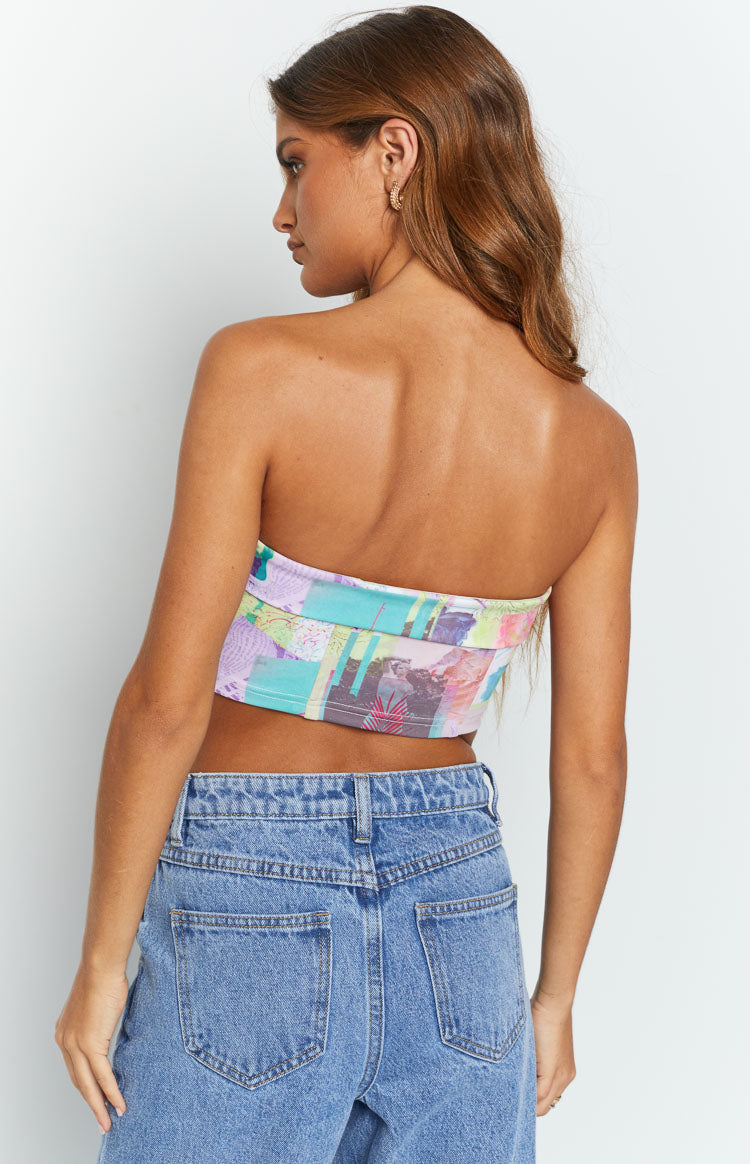 Lola Multi Print Strapless Corset Top