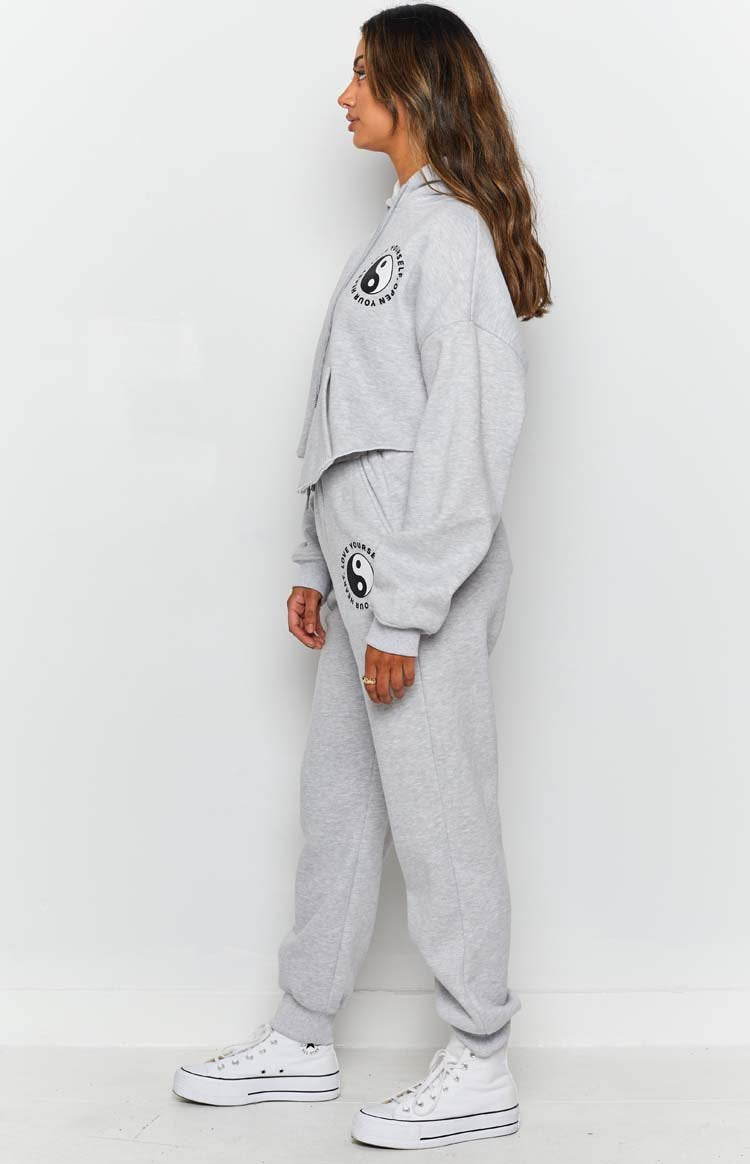 Yin Yang Track Pants Grey Marle