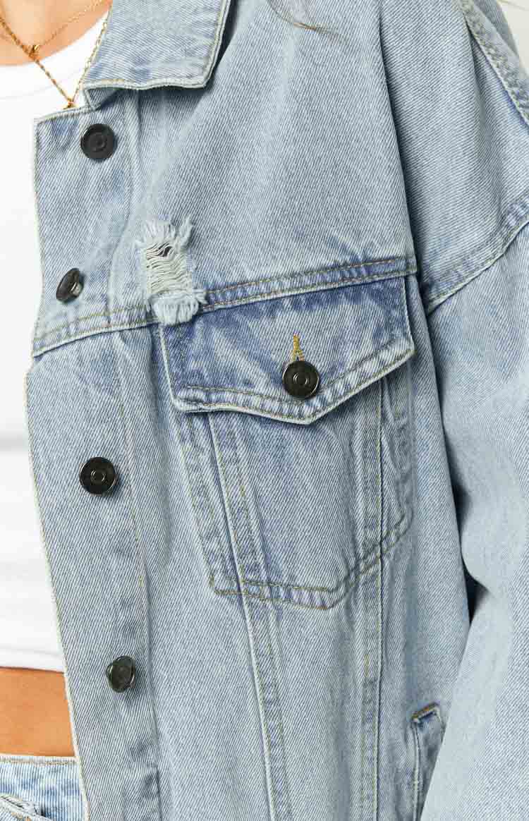 Casual Chic Light Wash Denim Jacket