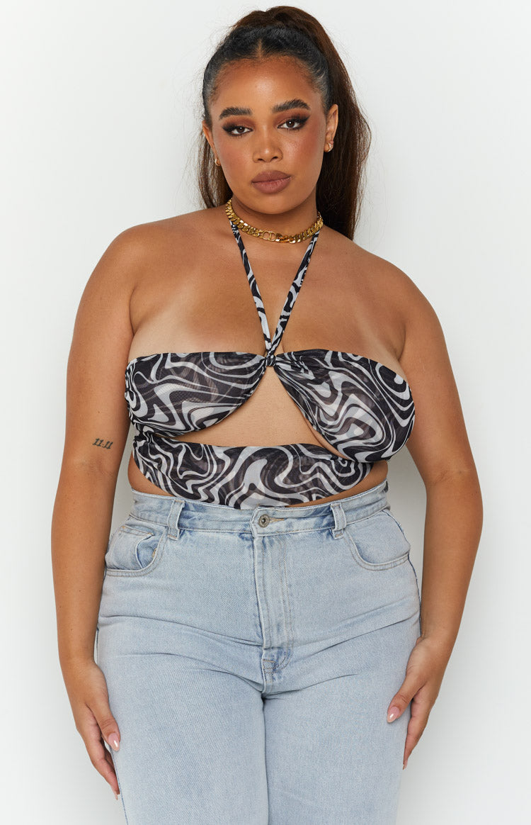 Wellington Mono Print Top