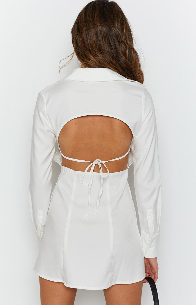 Broken Heart Shirt Dress White