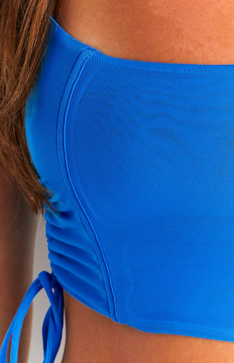 Kyra Blue Halter Corset Top