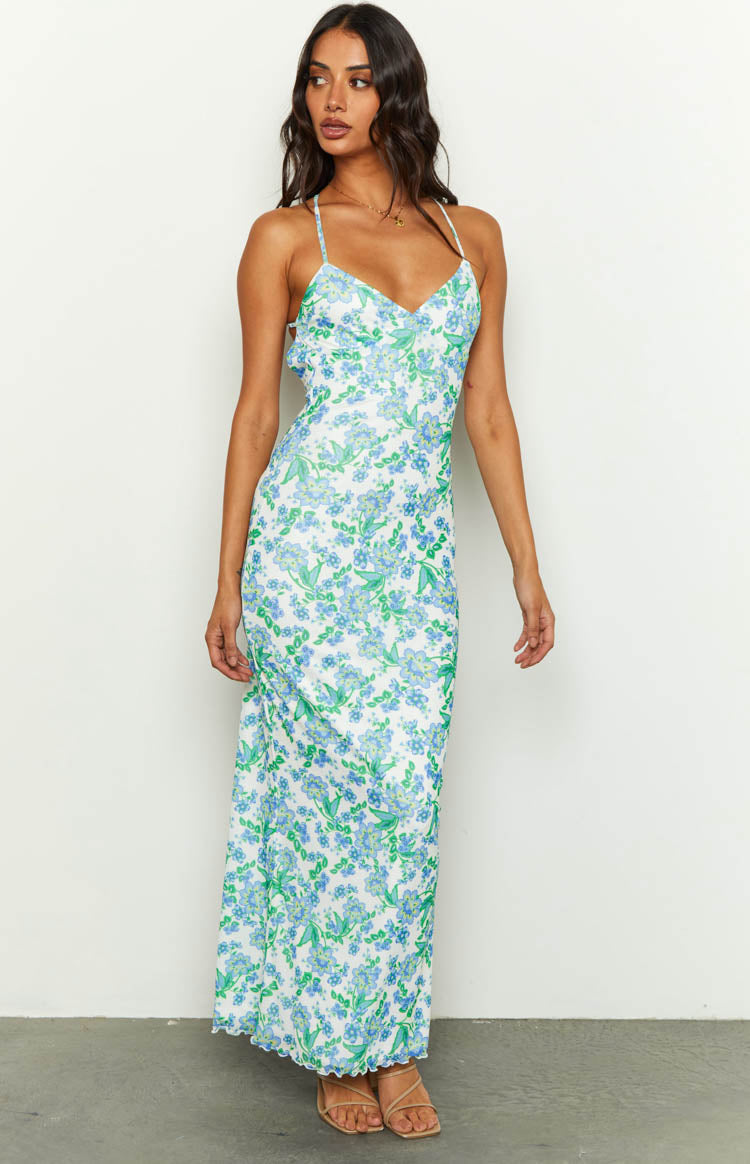 Devia Blue Floral Maxi Dress