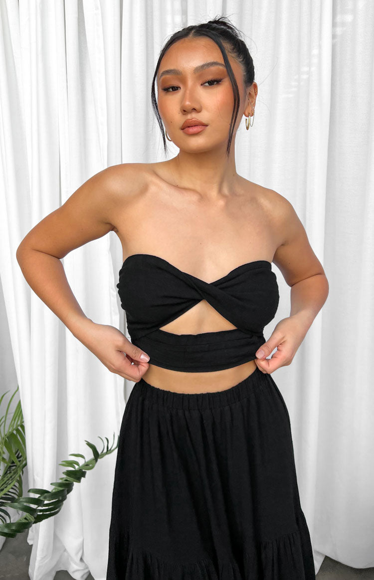 Cassian Black Crop Top