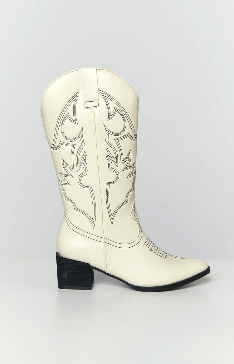 Therapy Ranger Bone and Black Cowboy Boots