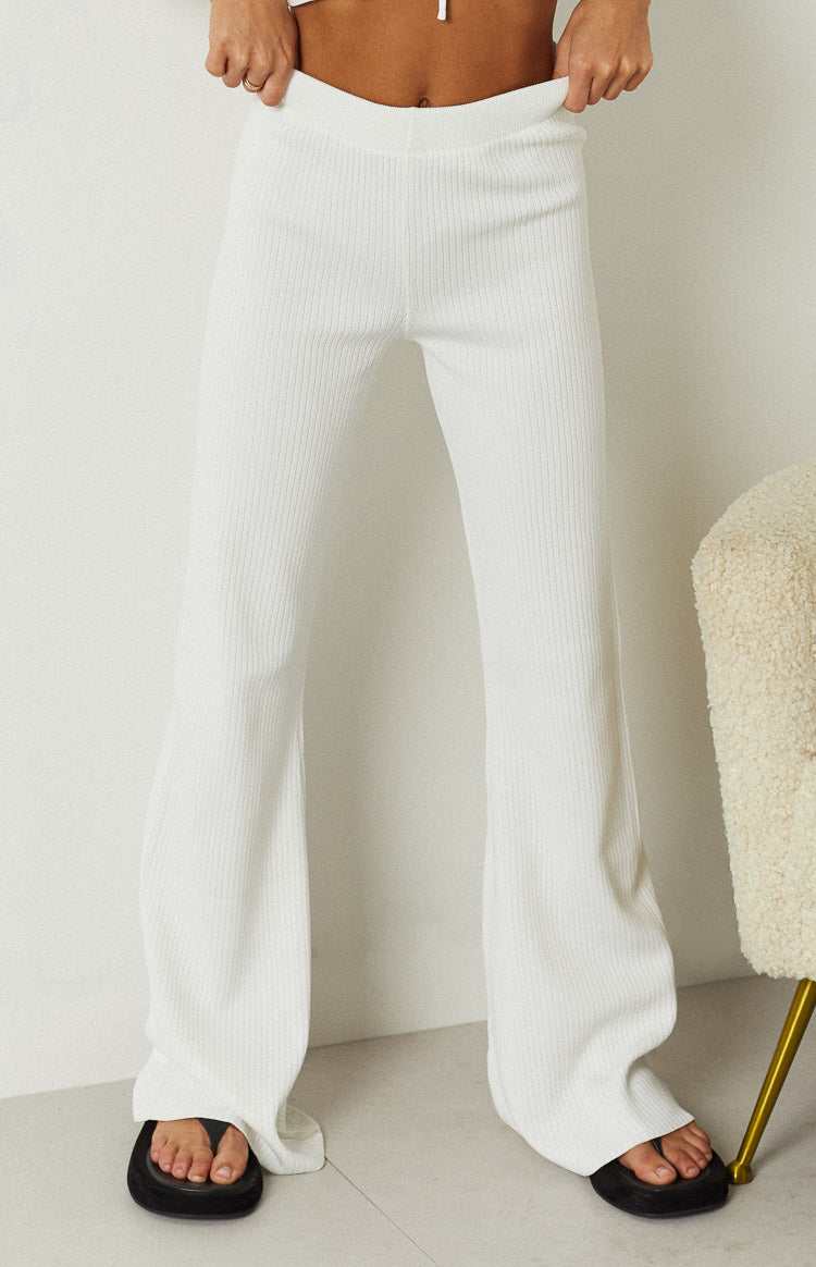 Zaylee White Knit Pants