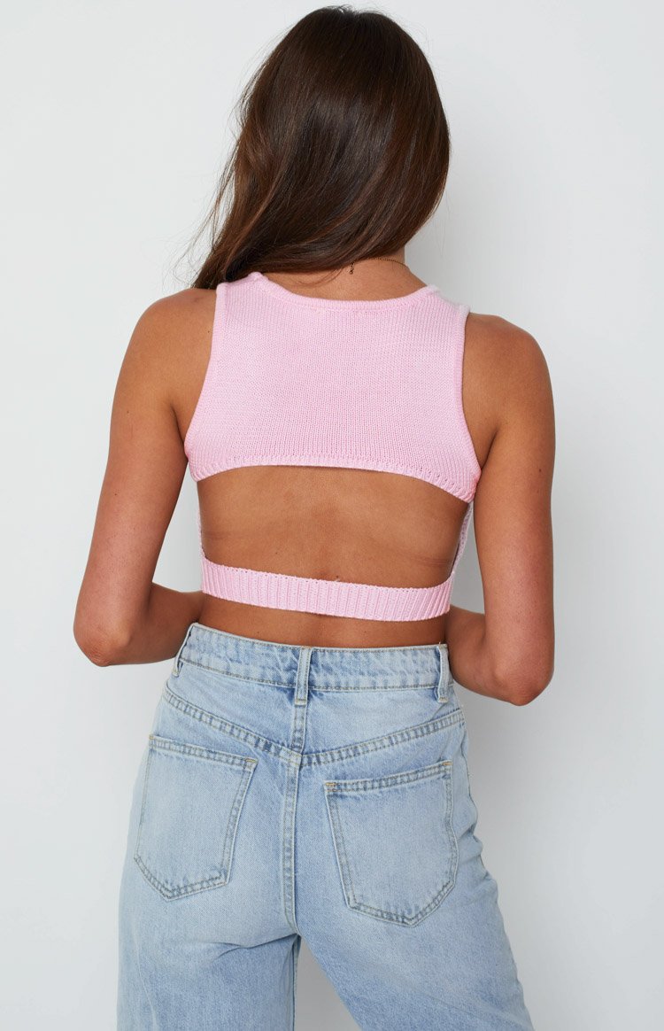 Trixie Pink Back Strap Top
