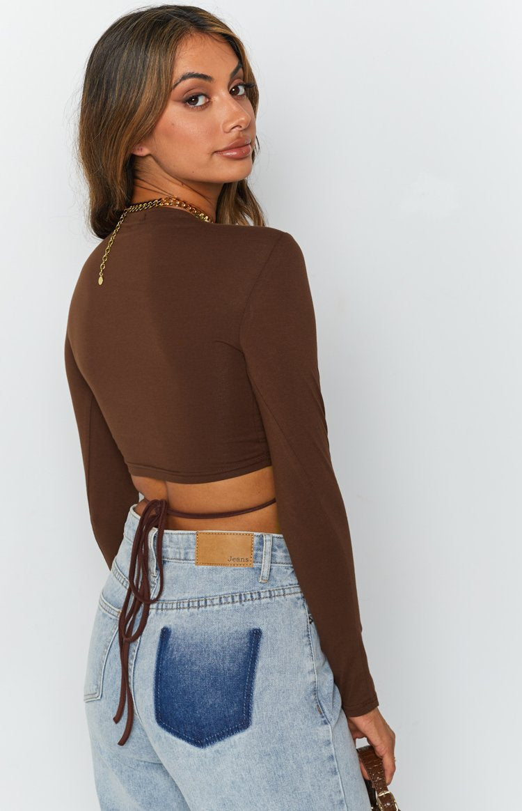 Serena Crop Top Brown