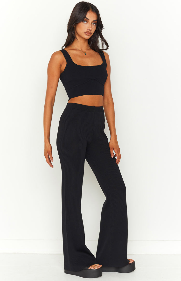 Zaylee Black Knit Pants