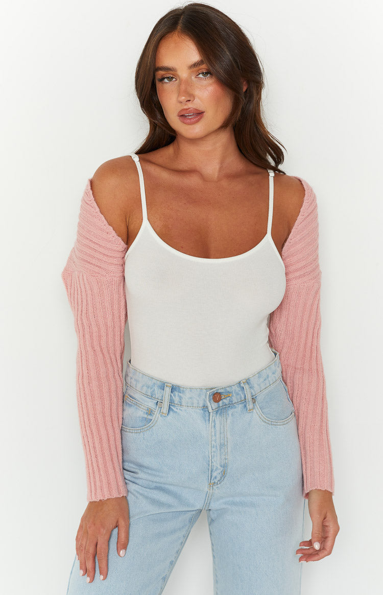 Elsa Pink Rib Knit Bolero