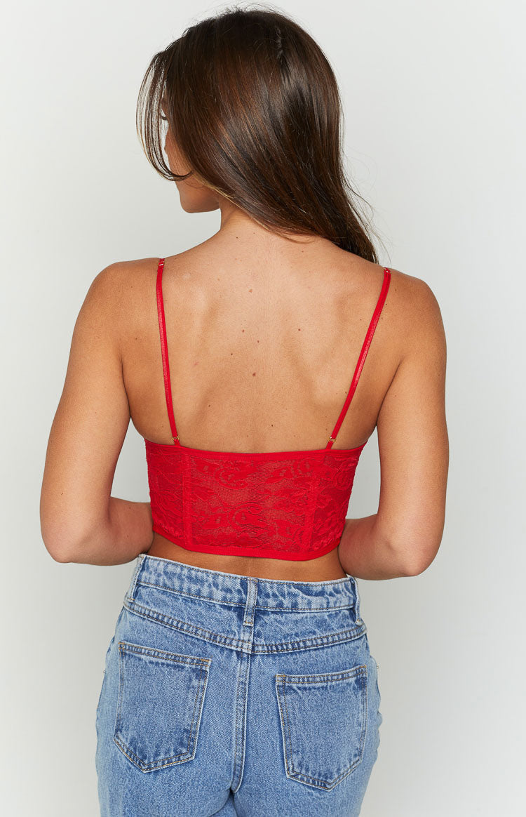 Beckster Red Garter Corset Top