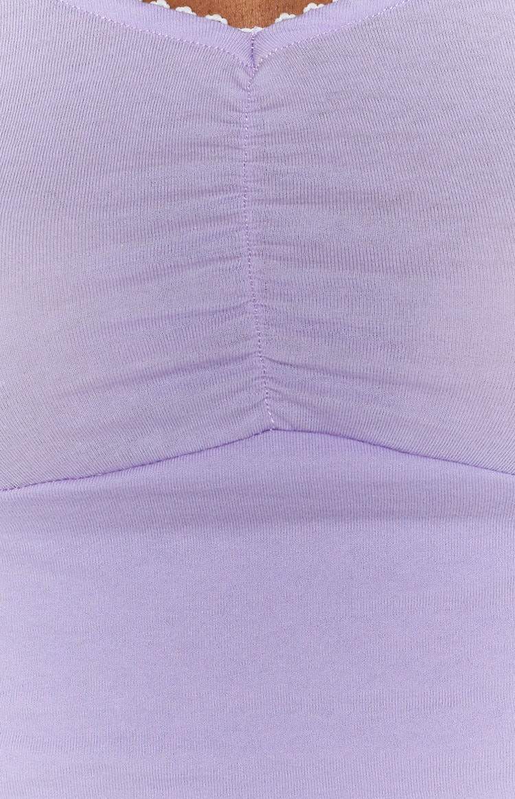 Michelle Long Sleeve Crop Top Lilac