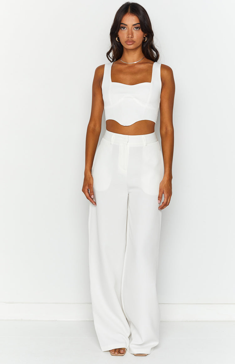 SNDYS Anya White Corset Top