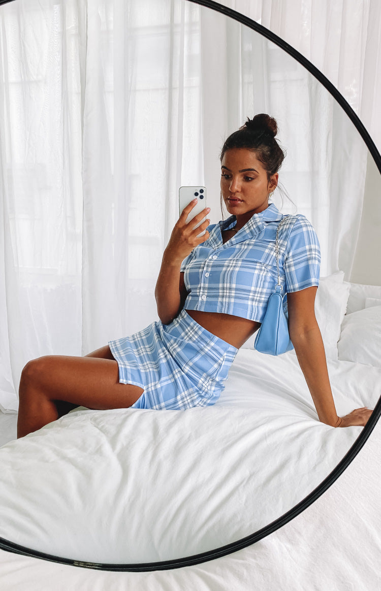 Cheers Two Piece Set Blue Check