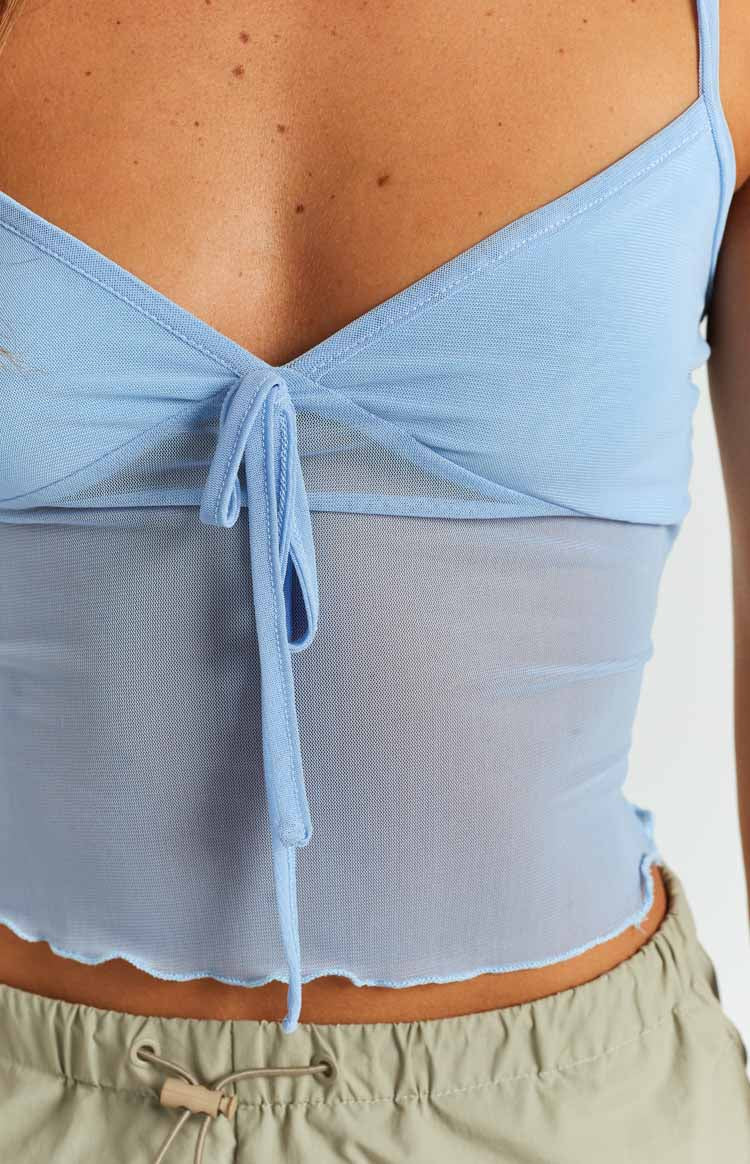 Emz Blue Mesh Cami