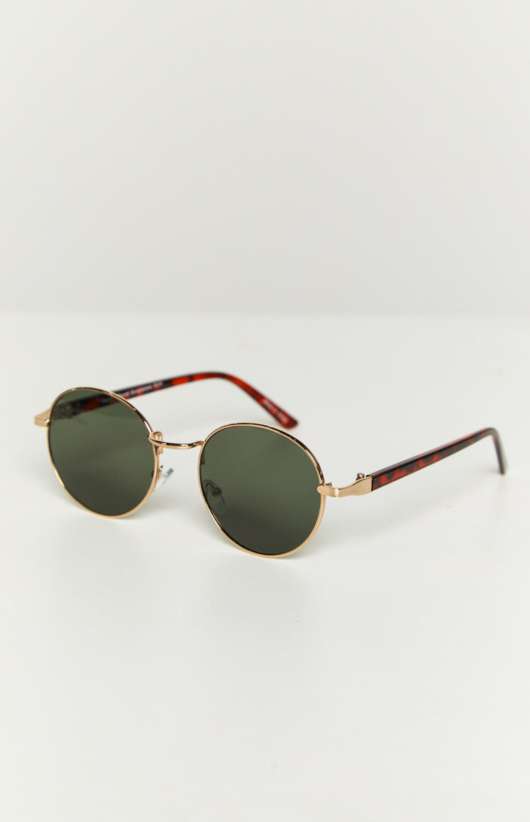 Hunter Round Sunglasses Gold