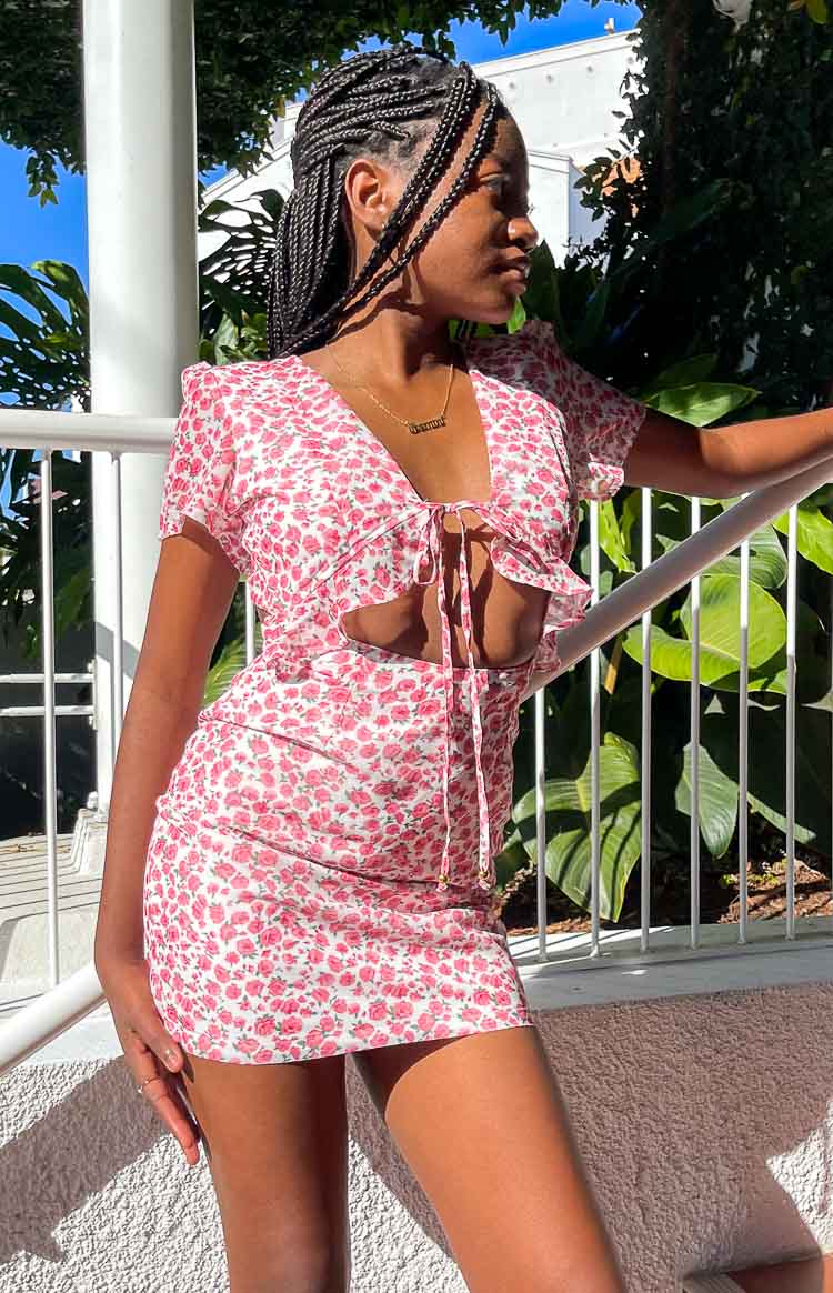 Santorini Nights Dress White Floral