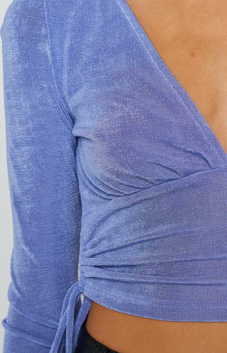 Dora Blue Ruched Top