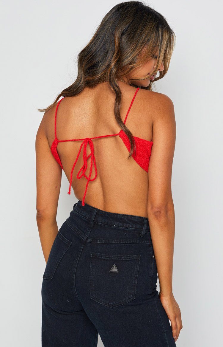 Seoul Red Halter Crop Top