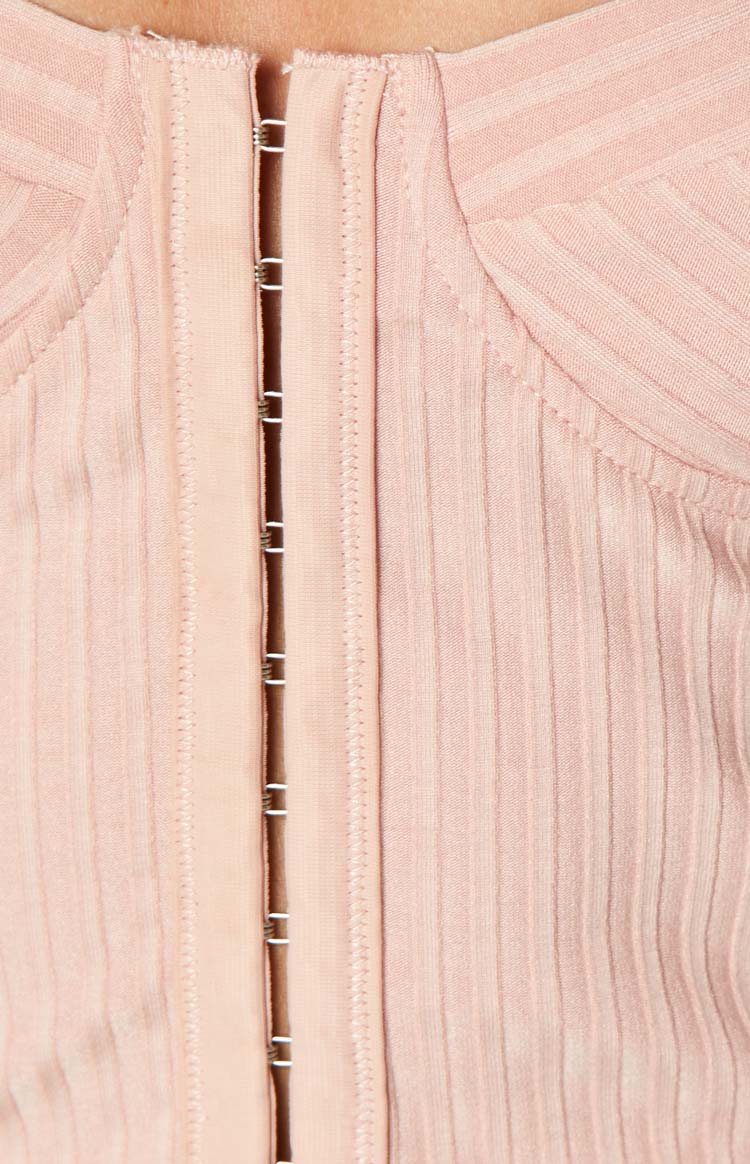 Kala Pink Rib Corset Top