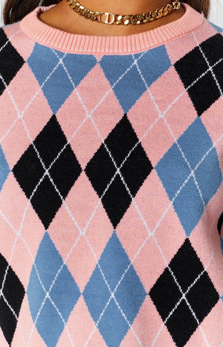 Raelyn Check Jumper Pink