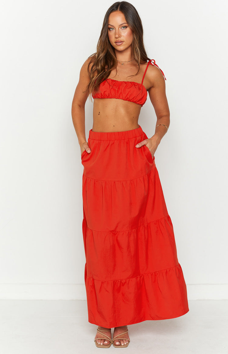 Sahara Red Maxi Skirt