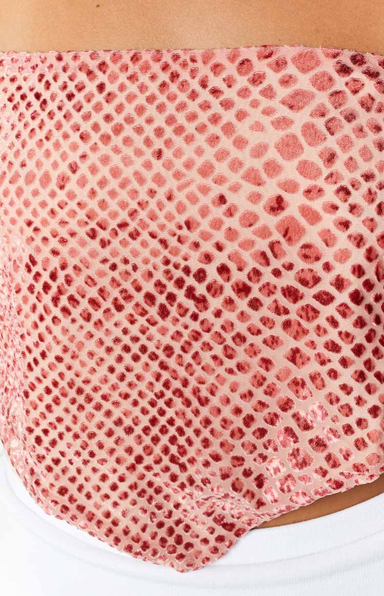 Lizzie Pink Print Cowl Neck Top