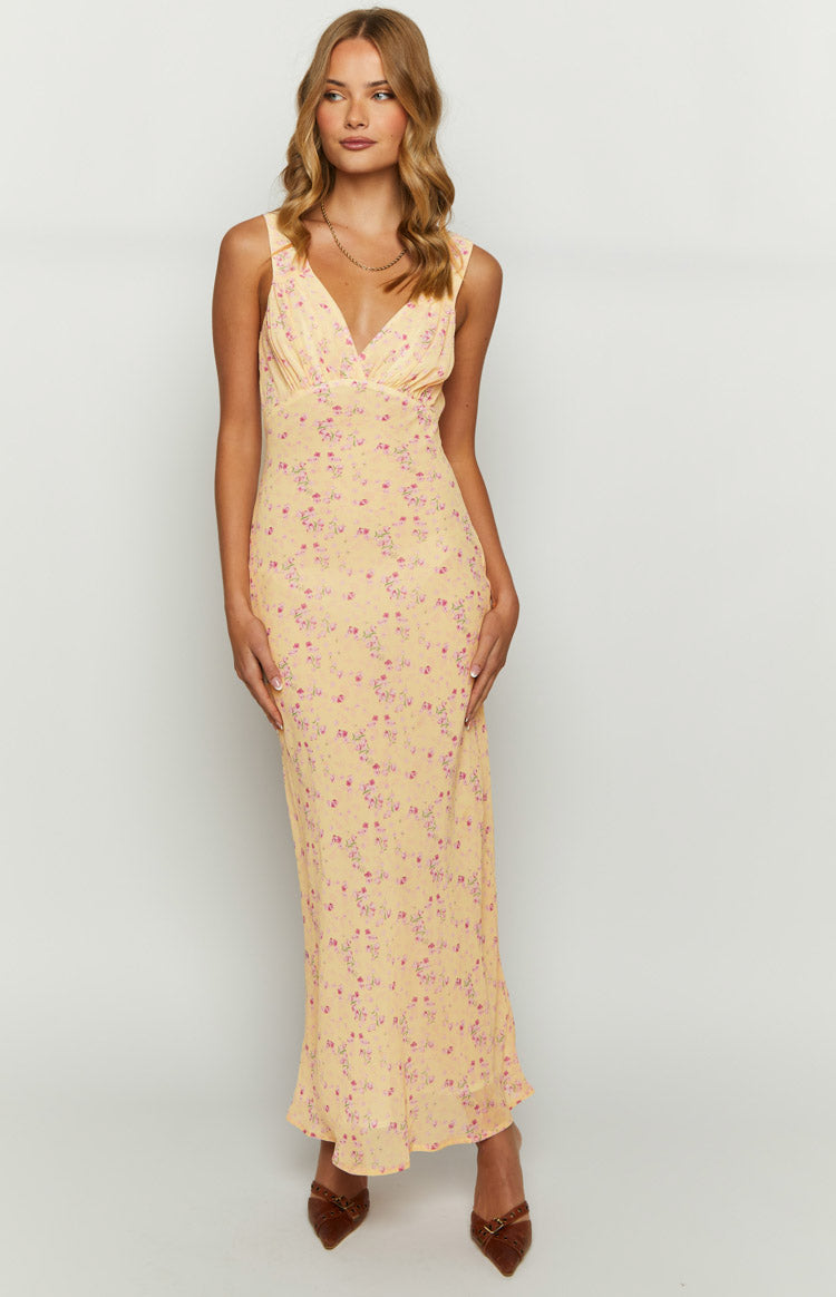 Verlaine Yellow Floral Maxi Dress