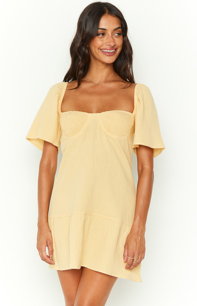 Alexa Yellow Mini Dress