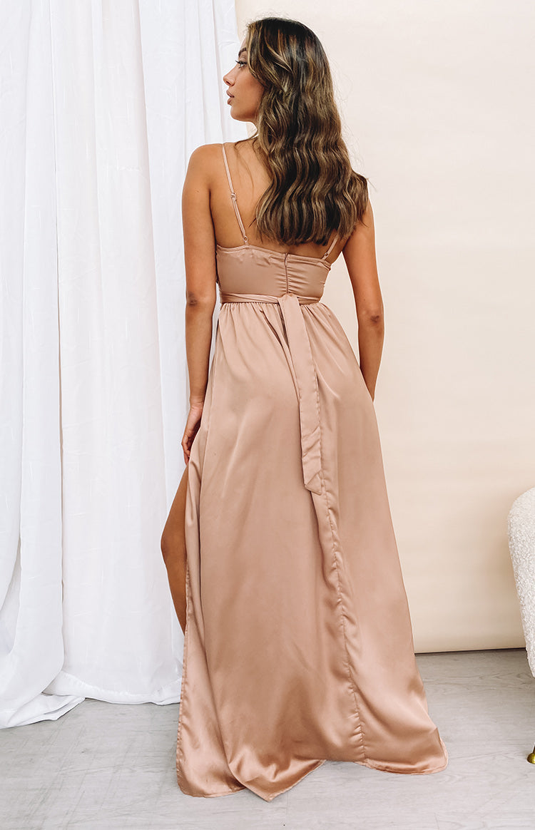 Katrina Split Maxi Dress Champagne