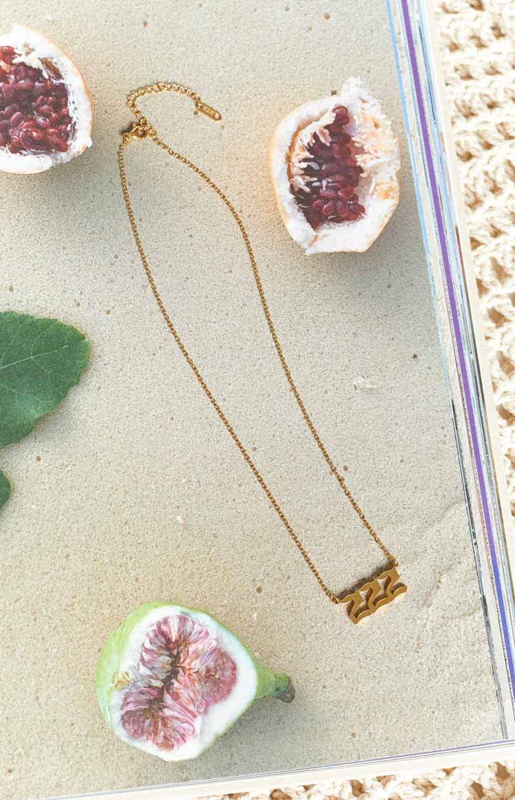 222 Gold Angel Number Necklace