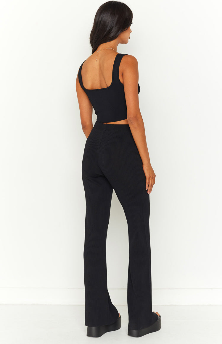 Zaylee Black Knit Pants