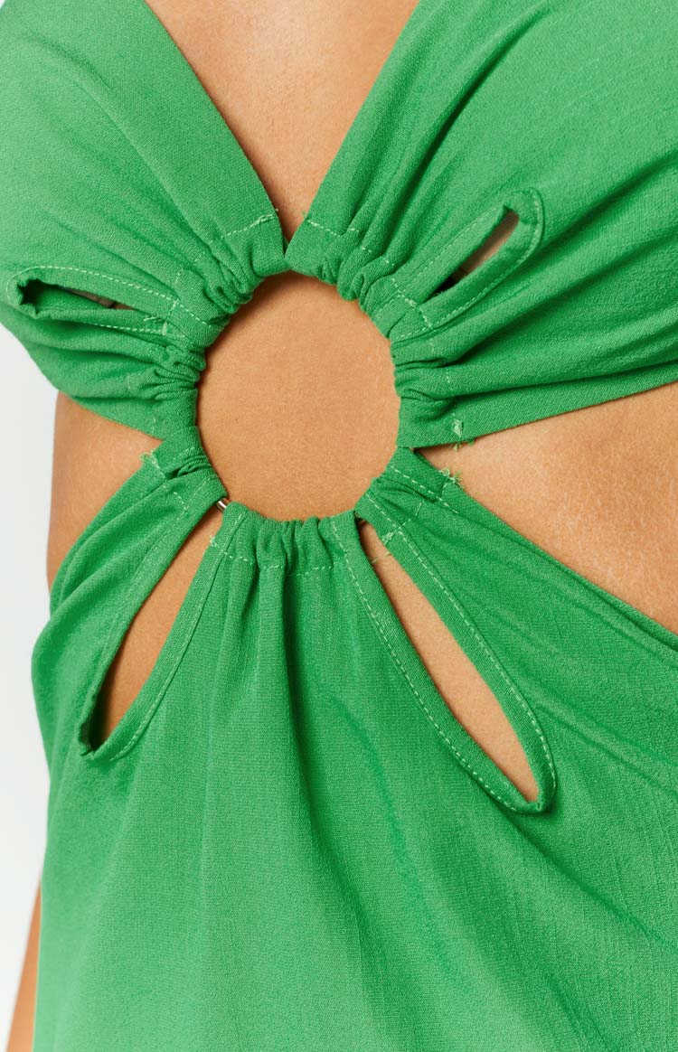 Trixy Green Cut Out Maxi Dress