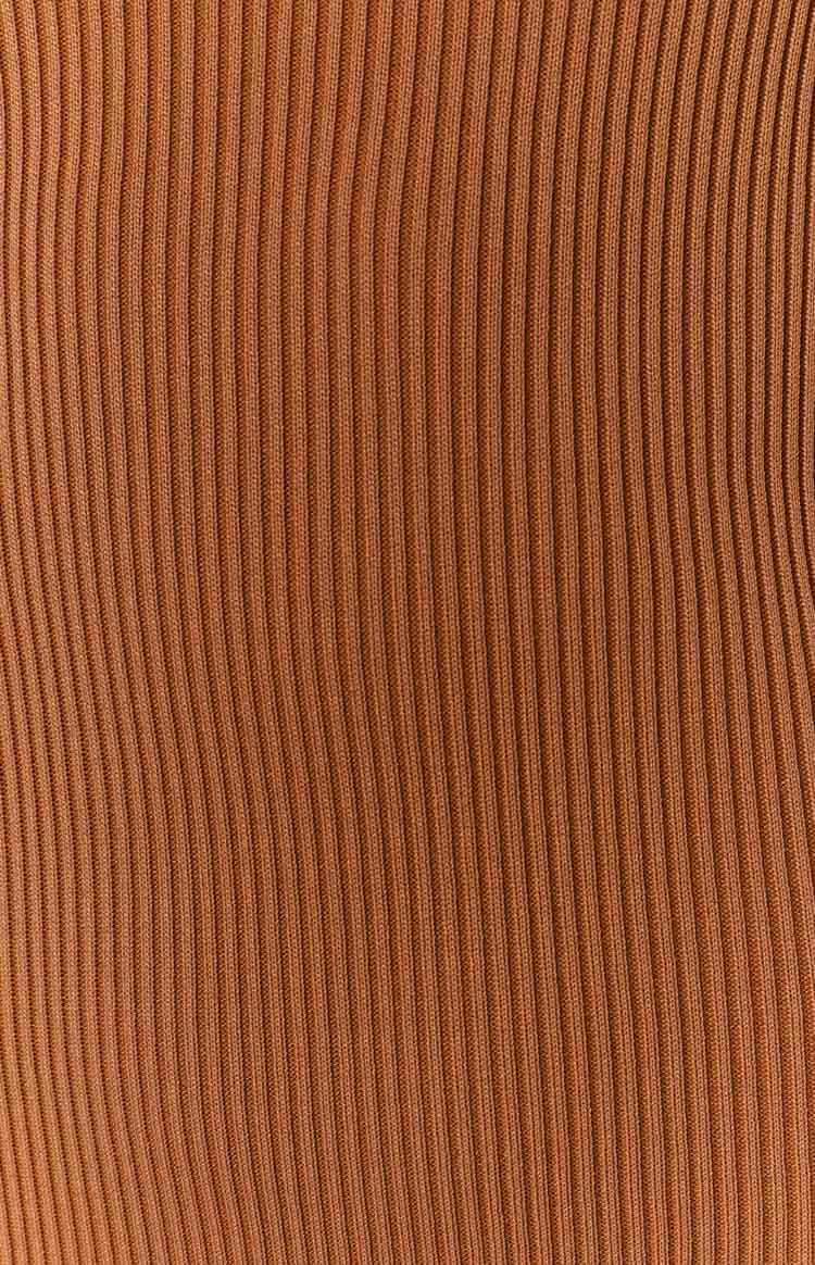Stranger Brown Strapless Knit Maxi Dress