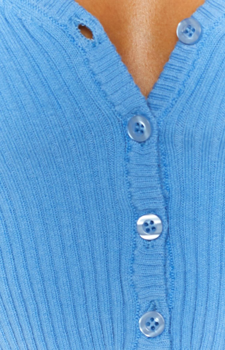 Rumi Rib Knit Cardi Pale Blue