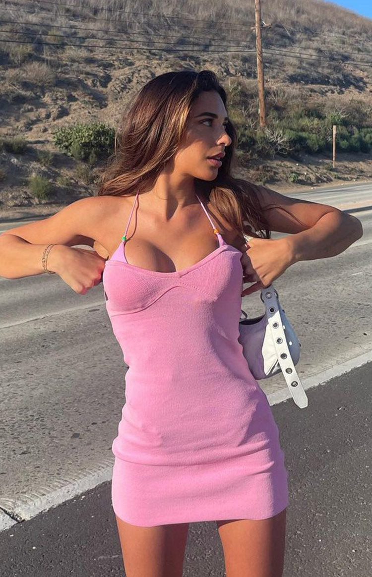 Roselani Pink Strapless Mini Dress