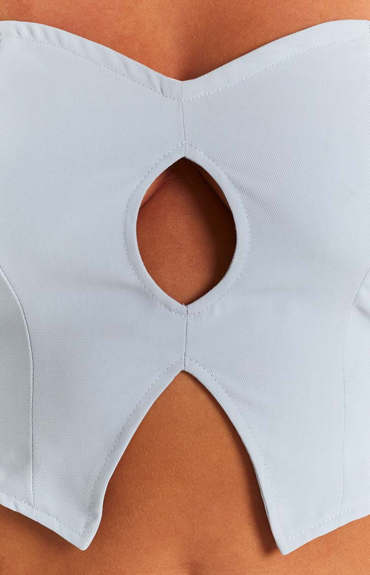 Take Care Blue Crop Top