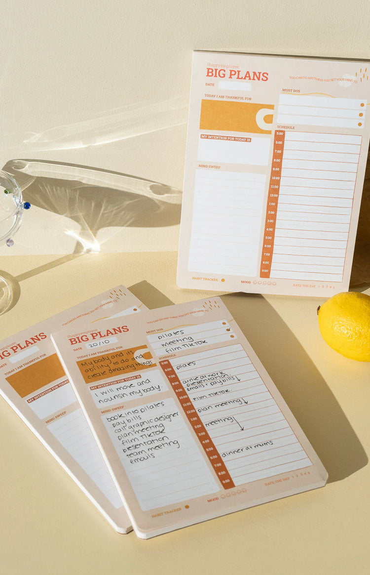 The Happy Employee Big Plans Daily Planner Desk Pad