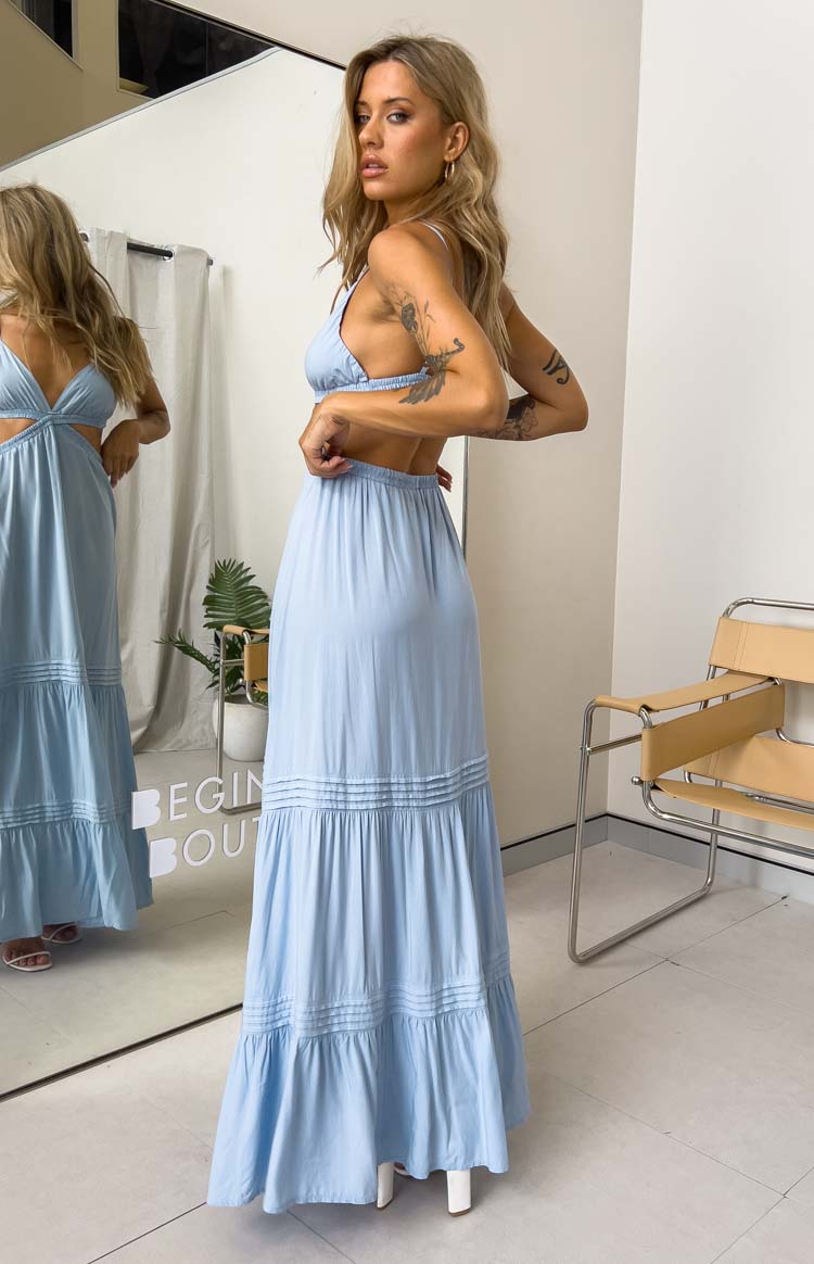 Cove Blue Cutout Maxi Dress