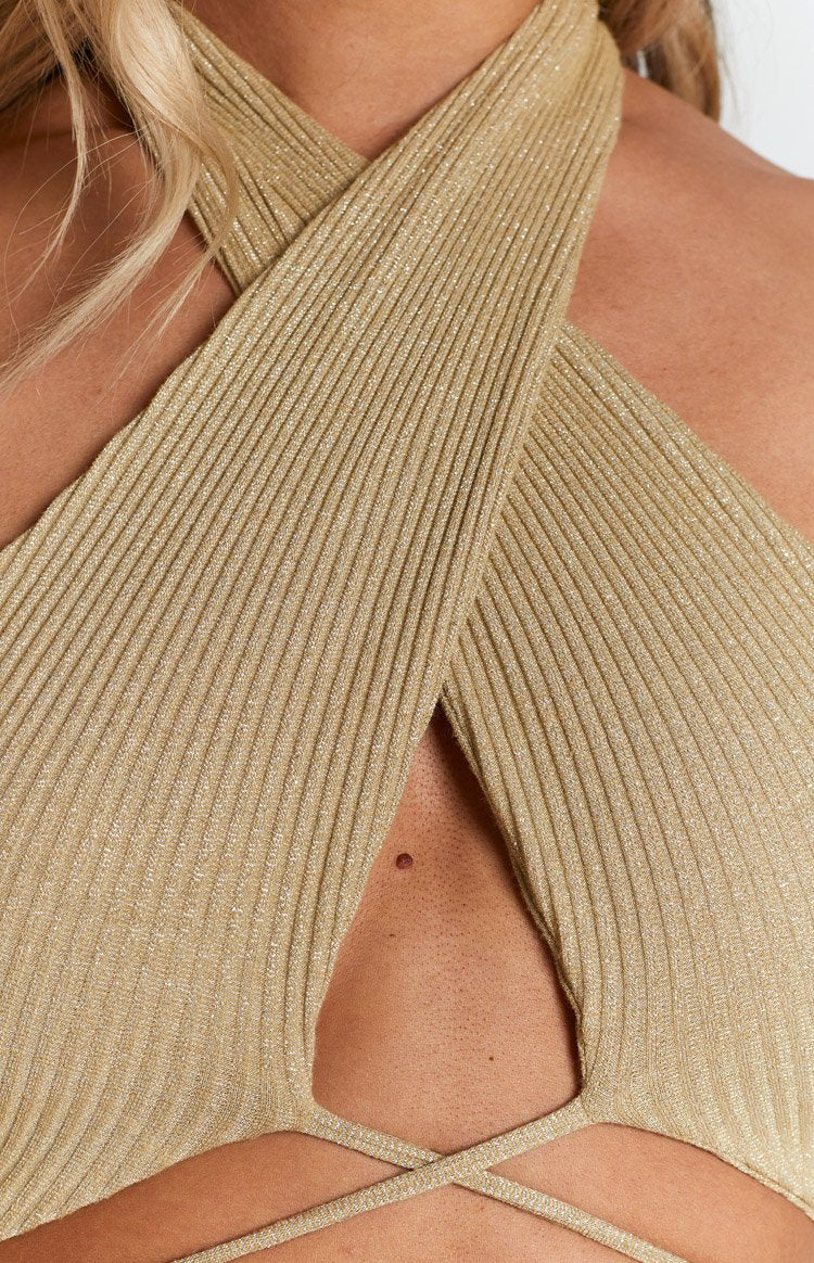 Cher Halter Top Gold