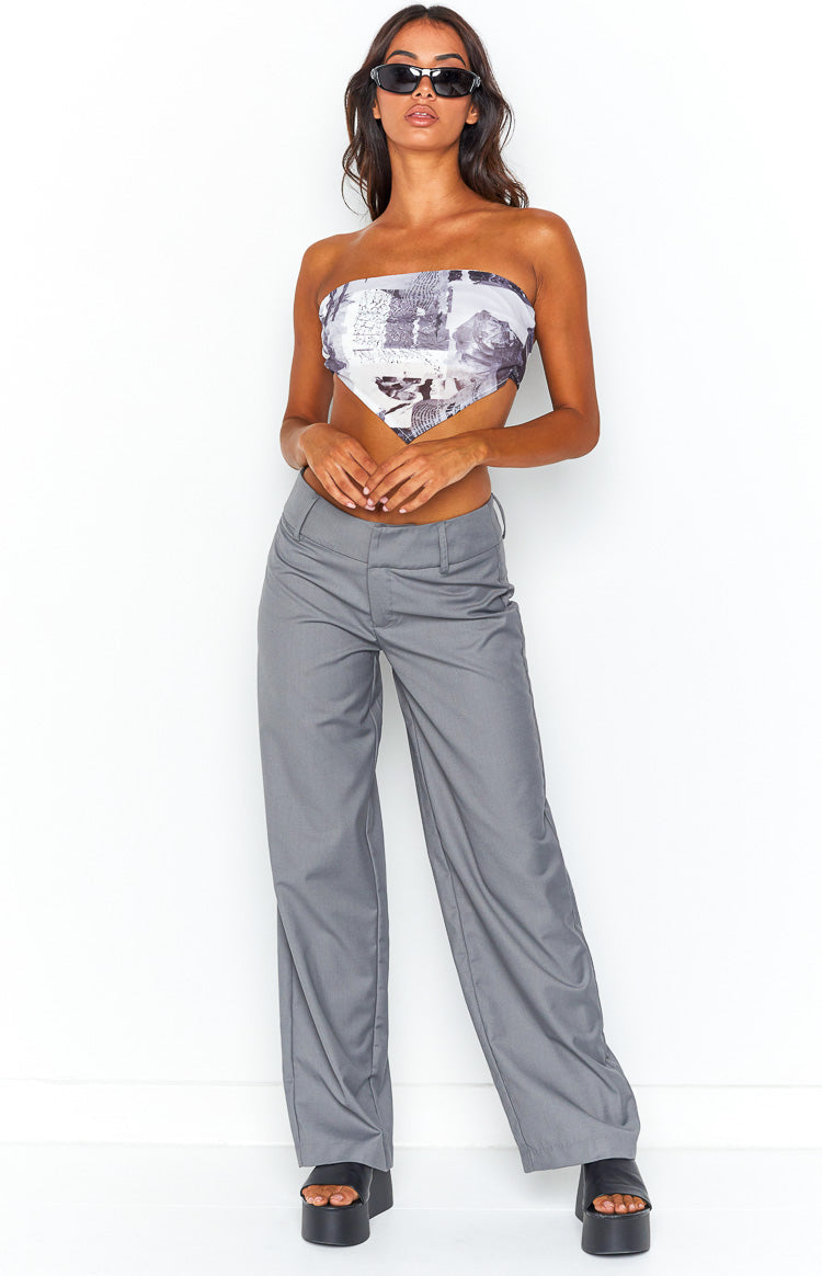 Dianna Mono Print Mesh Scarf Top