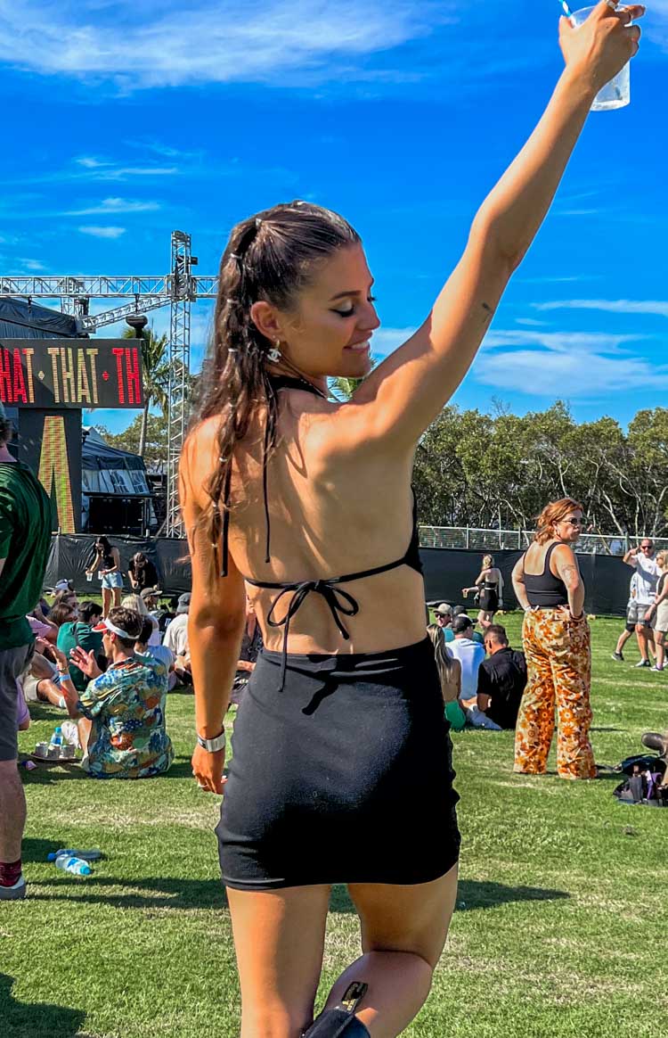 Aubrielle Black Cut Out Mini Dress