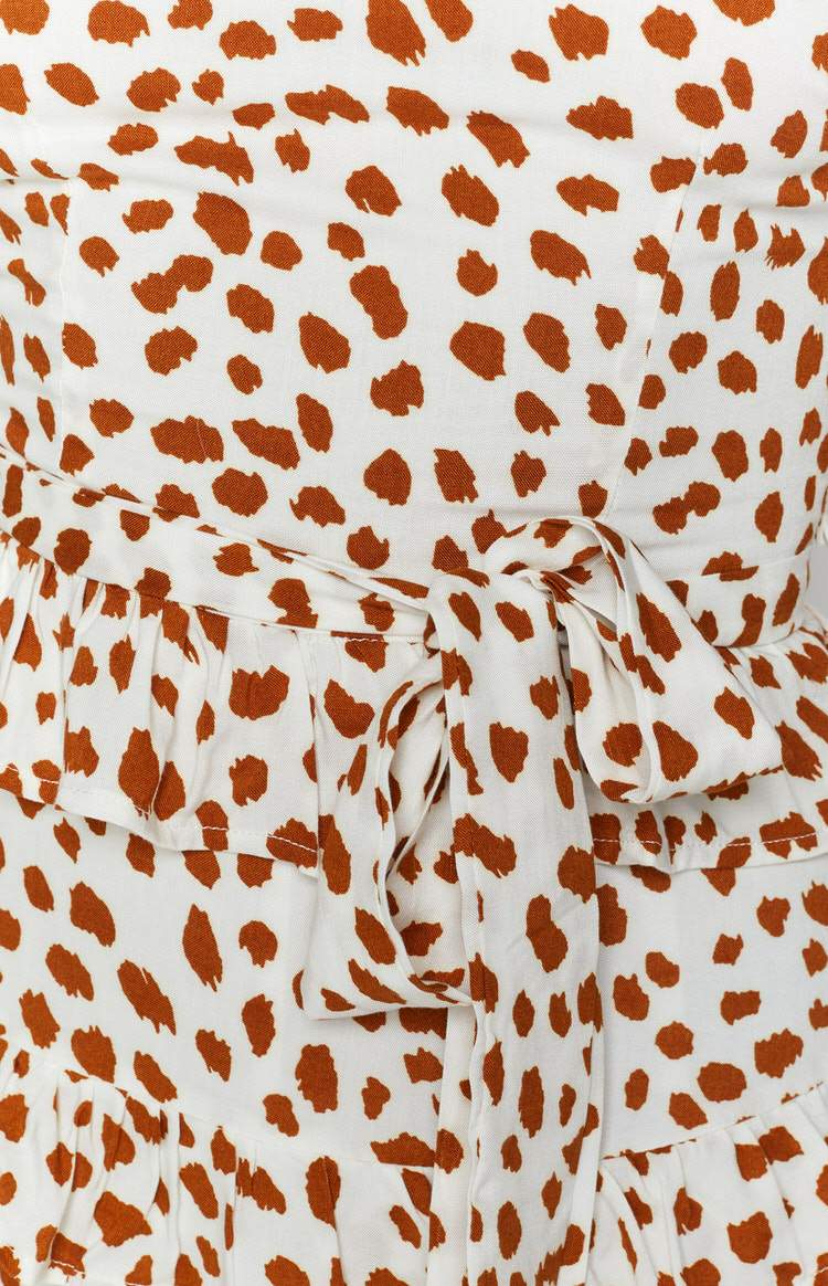 Move On Up Mini Dress Tan Spot