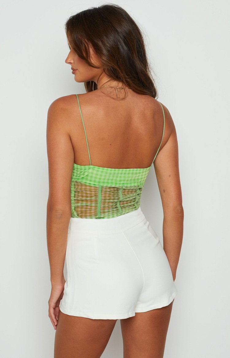 Freya Green Gingham Corset Top