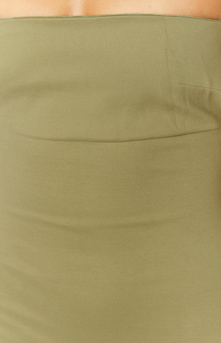 Elma Khaki Formal Midi Dress